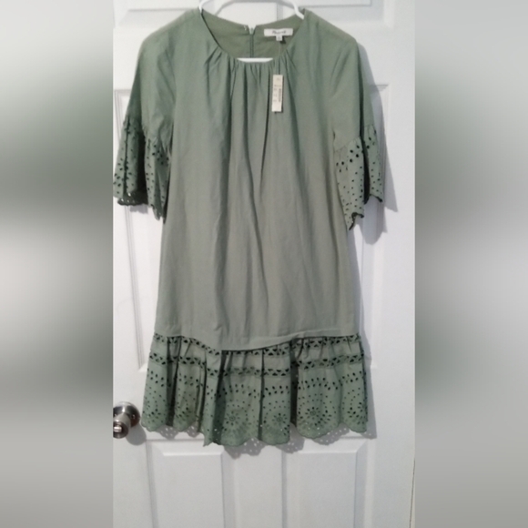 Green Madewell Eyelet Dress - Picture 1 of 5